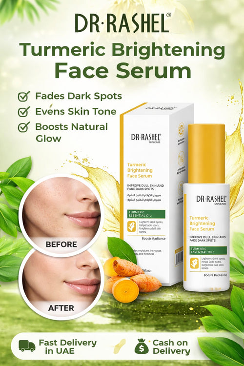 DR.RASHEL Turmeric Brightening Face Serum – Dark Spots Removal, Glowing Skin & Even Tone Care (50ml)