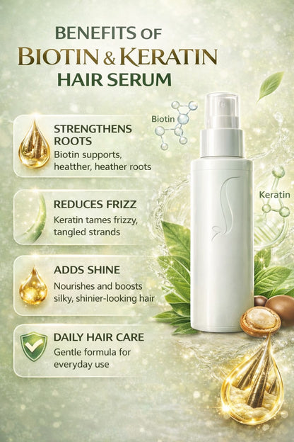 Biotin & Keratin Hair Serum for Dry,Frizzy & Weak Hair-100ml