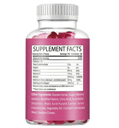 Collagen Gummies with Biotin + Vitamin C – Hair, Skin & Nail Support (60 Count)